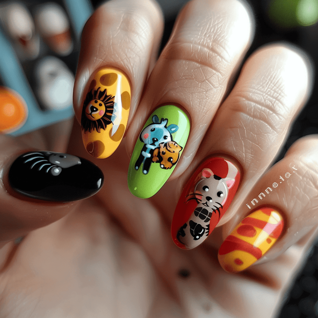 animals prints on short nails b7c95a04 60f2 41d6 bccd 9e839f307cfd